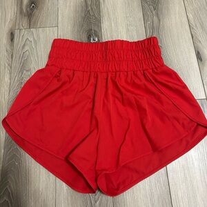 red shorts